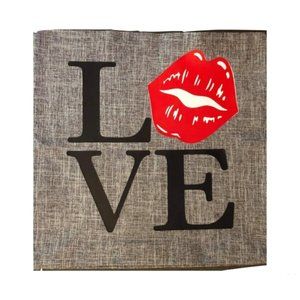 Hand Crafted | Love Lips Valentine's Throw Pillow